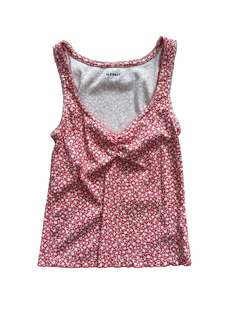 Y2K Old Navy Red Floral Tank Top Womens Medium Cottagecore Summer Cami